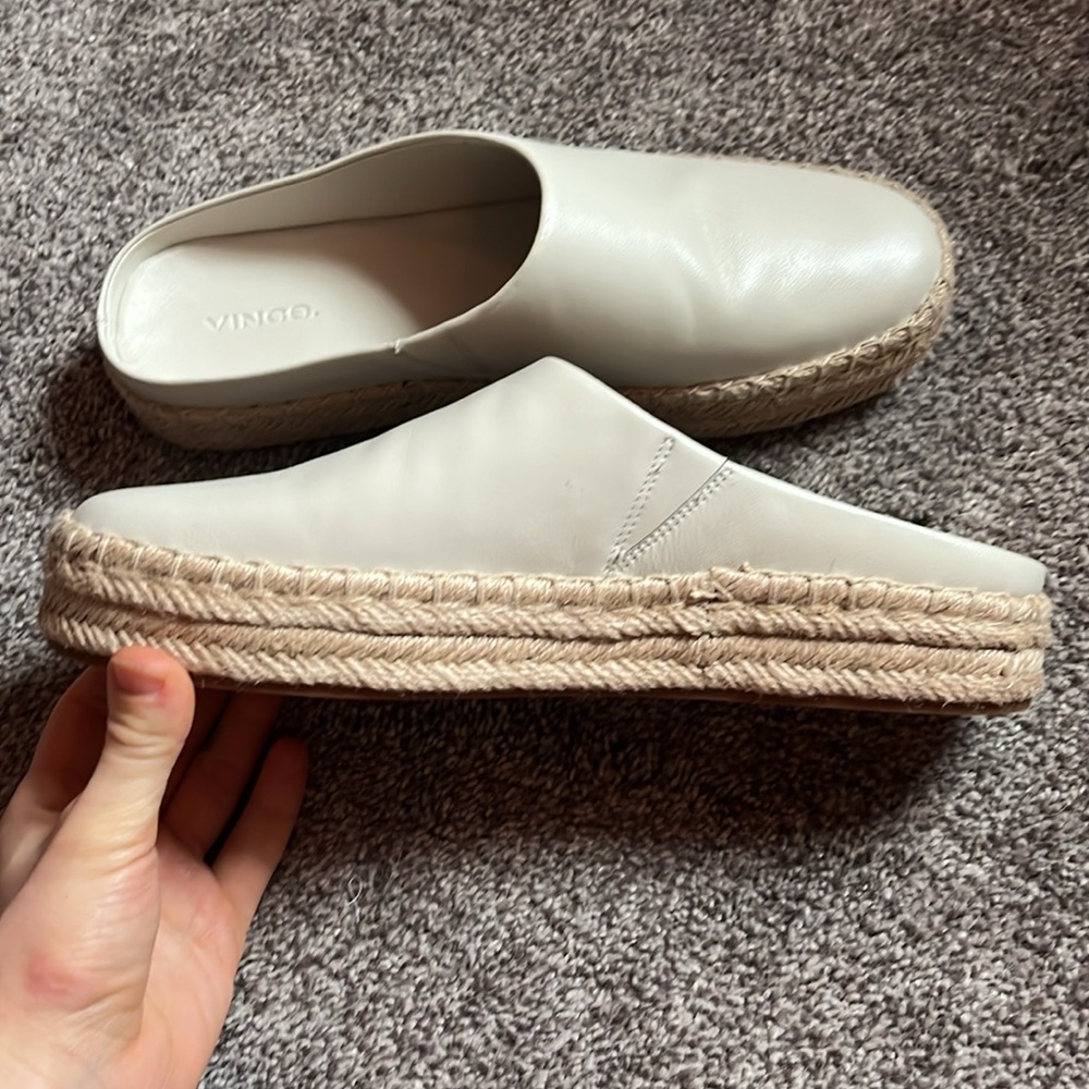 Brand New Vince Cream Leather Espadrille